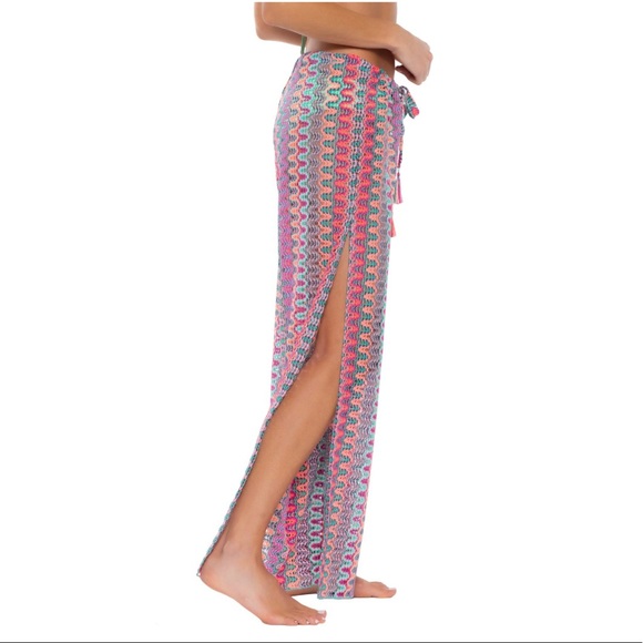 Becca Drawstring Side Slit Cover Up Pants NWT Small - Picture 3 of 6